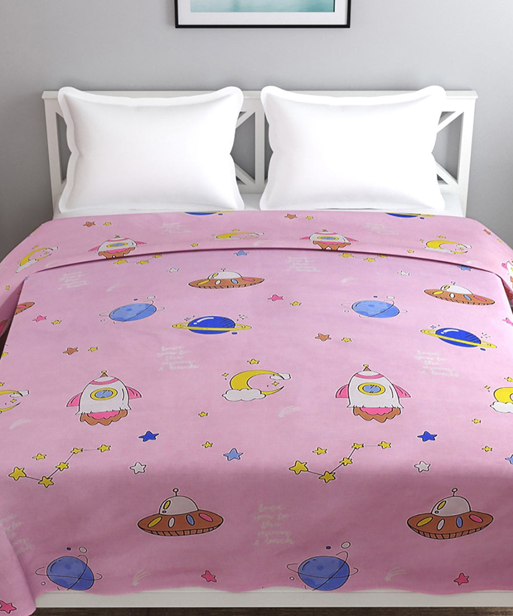 Pink Kids Quilt / Blanket / Razai / Duvet Cover