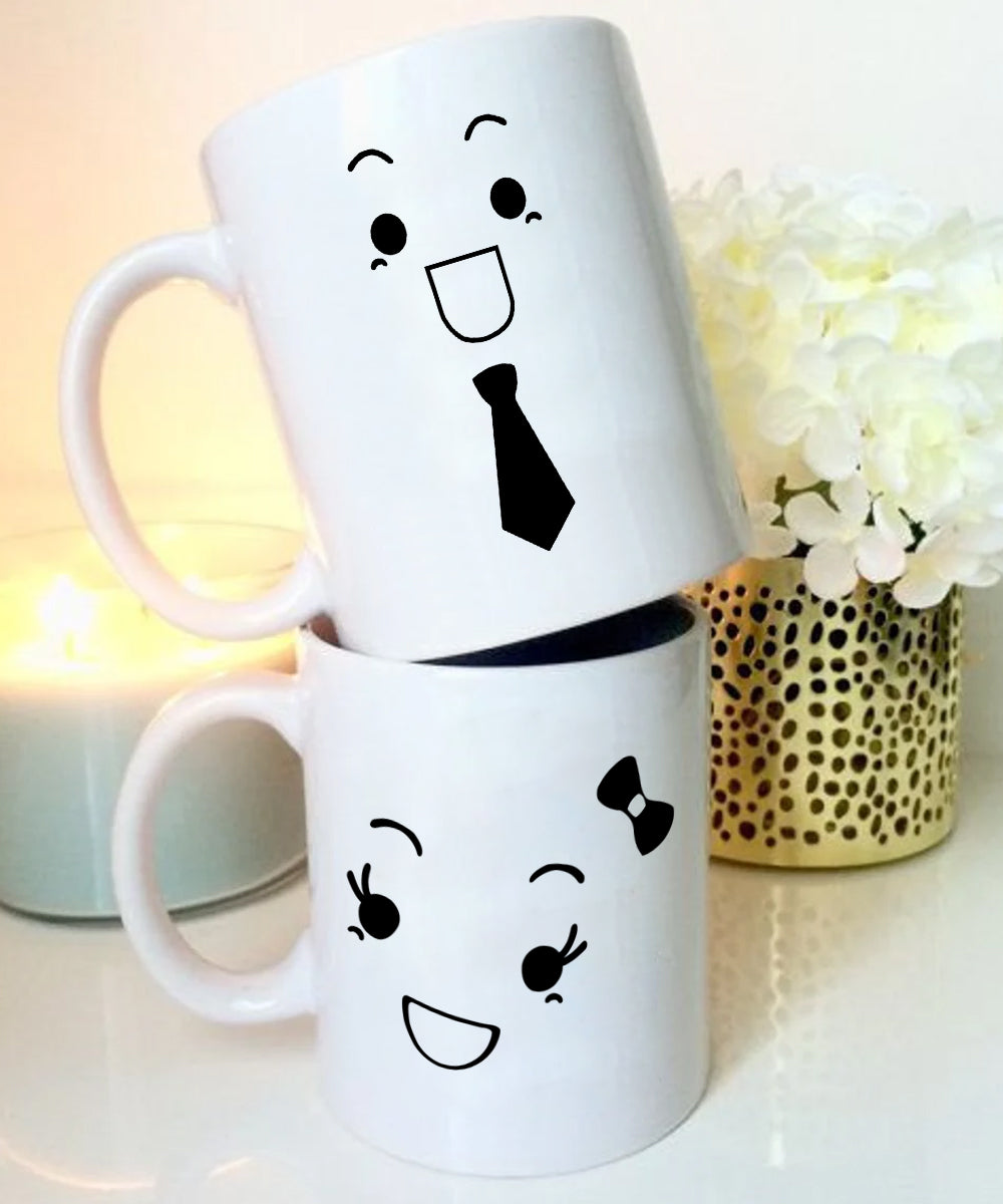 Cute Tie & Bow Mug Set of 2