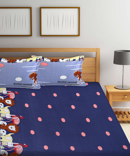 Kids King Size Bedsheet With 2 Pillow Covers