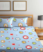 Cute Lions King Size Bedsheet With 2 Pillow Cover