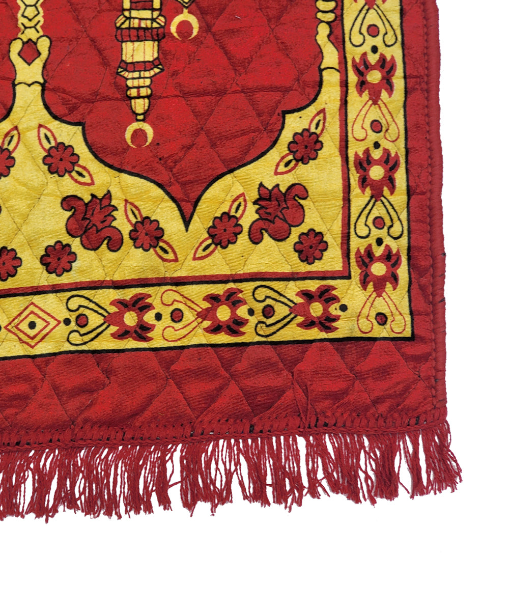 Red Velvet Janamaz Prayer Mat / Rug
