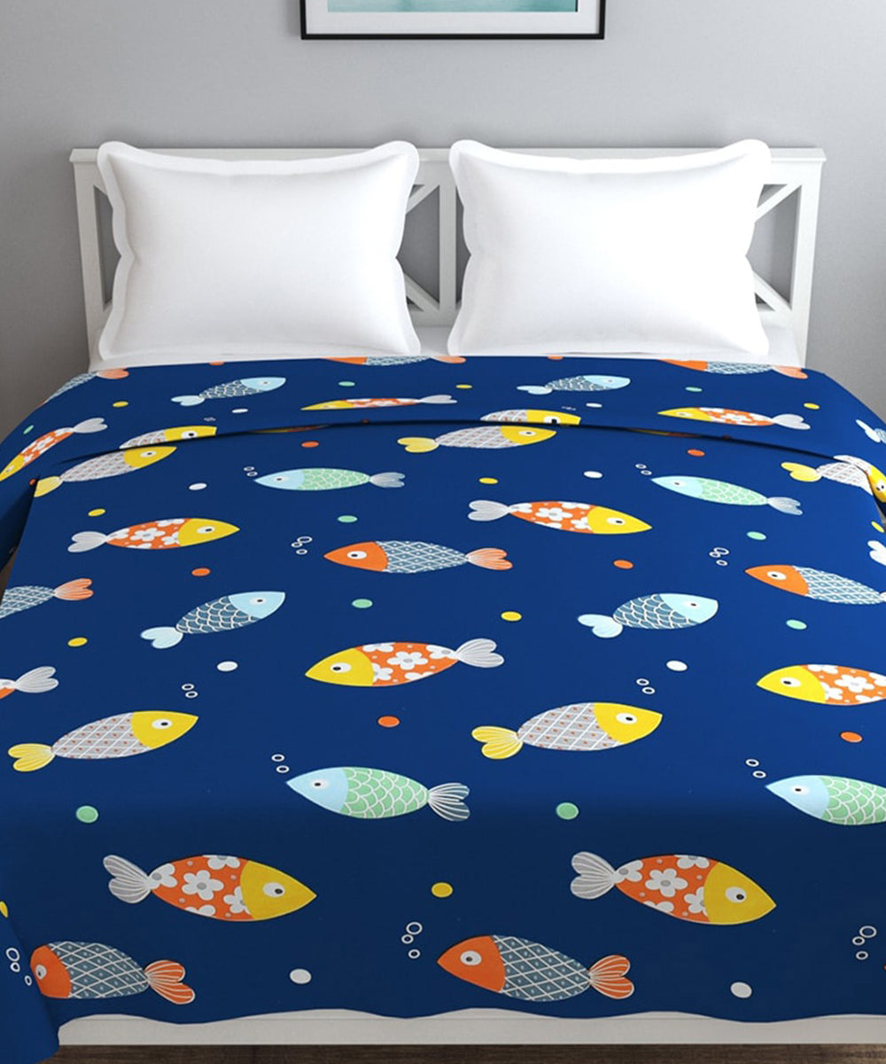 Blue Fish Kids Quilt / Blanket / Razai / Duvet Cover