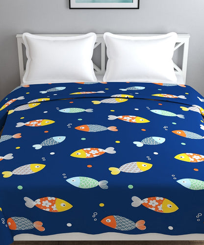 Blue Fish Kids Quilt / Blanket / Razai / Duvet Cover