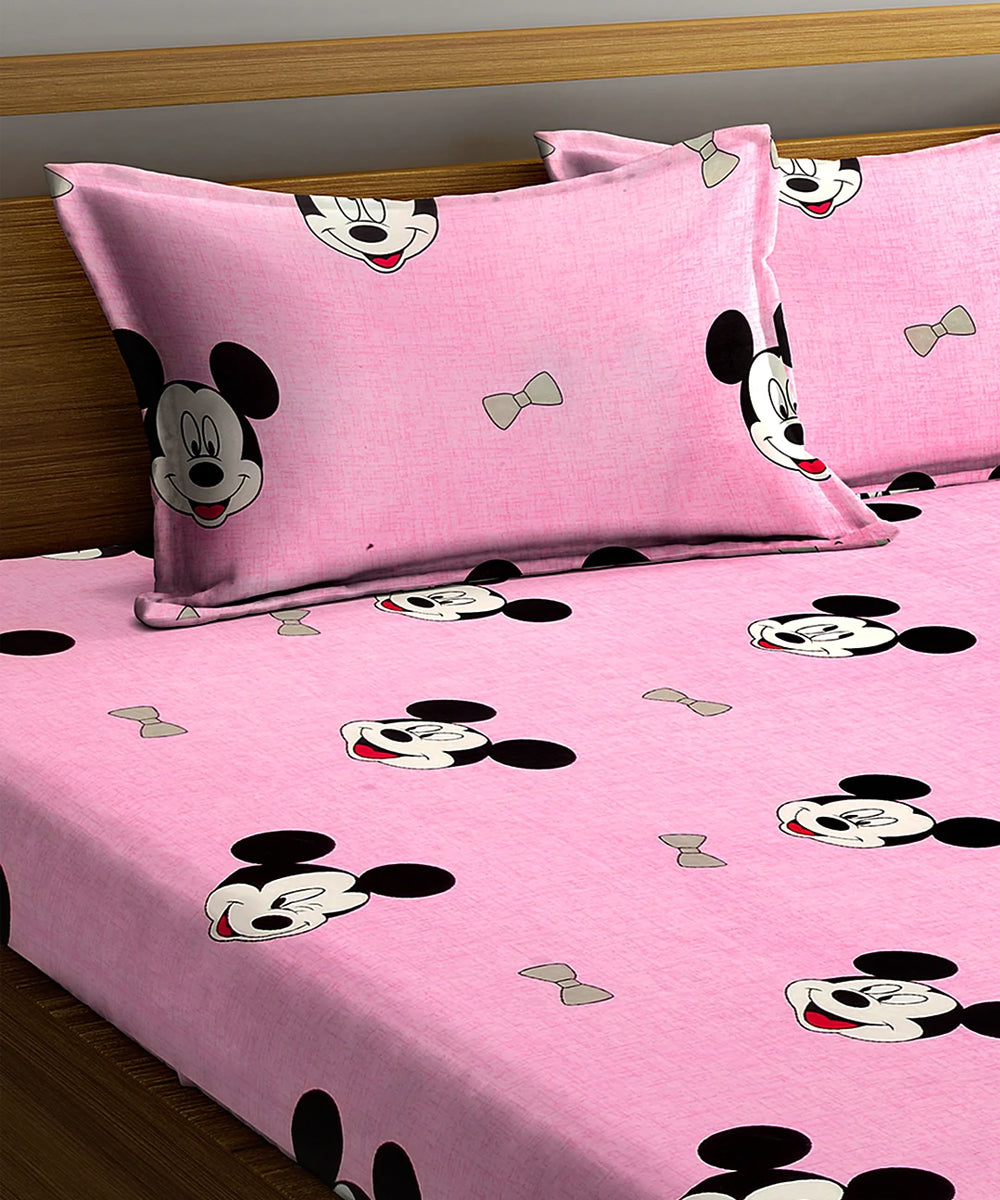 Kids Cute Super King Fitted Bedsheet With 2 Pillow Covers