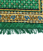 Green Velvet Janamaz Prayer Mat / Rug