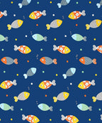 Blue Fish Kids Super King Fitted Bedsheet With 2 Pillow Covers