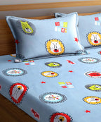Cute Lions King Size Bedsheet With 2 Pillow Cover