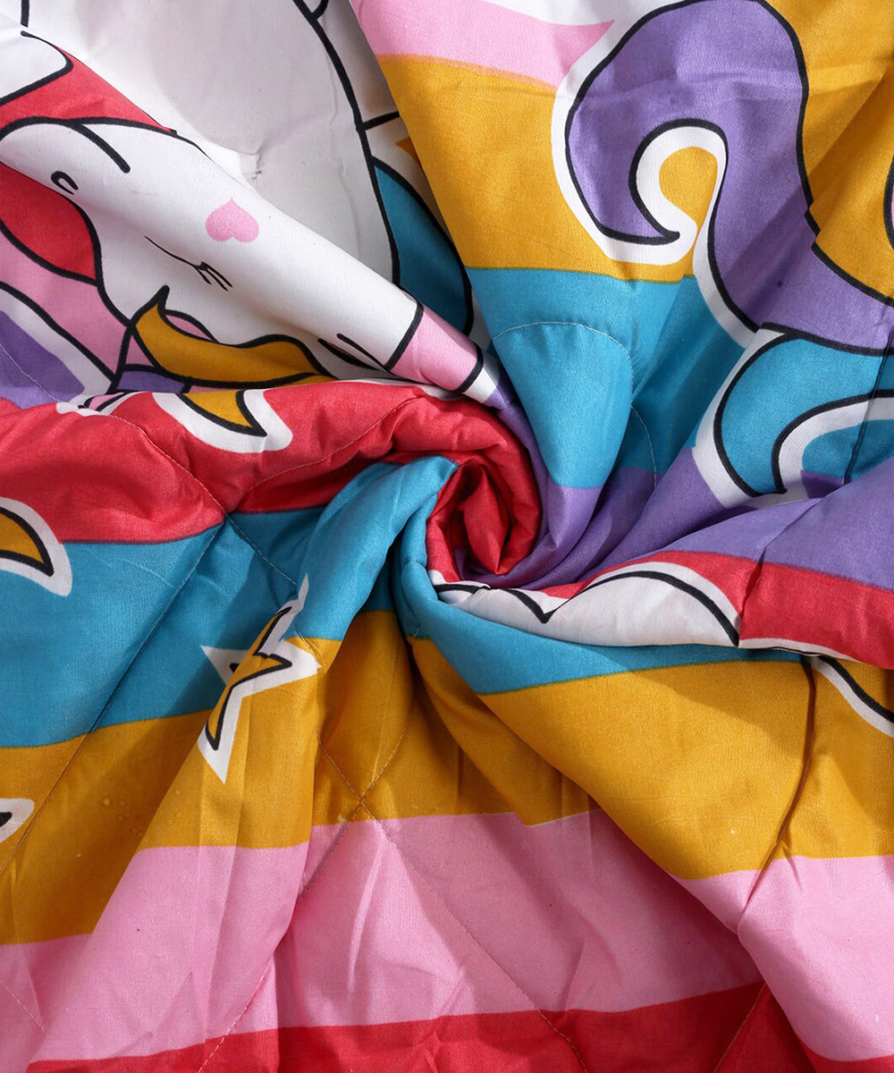 Unicorn Print 350GSM Single Bed Comforter