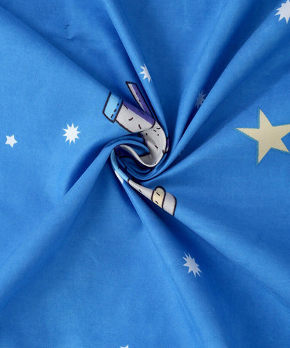 Space Printed Kids Queen Fitted Bedsheet With 2 Pillow Covers