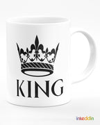 Black King & Queen Coffee Mug Set of 2