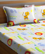 Cute Kids Double Bedsheet with 2 Pillow Covers