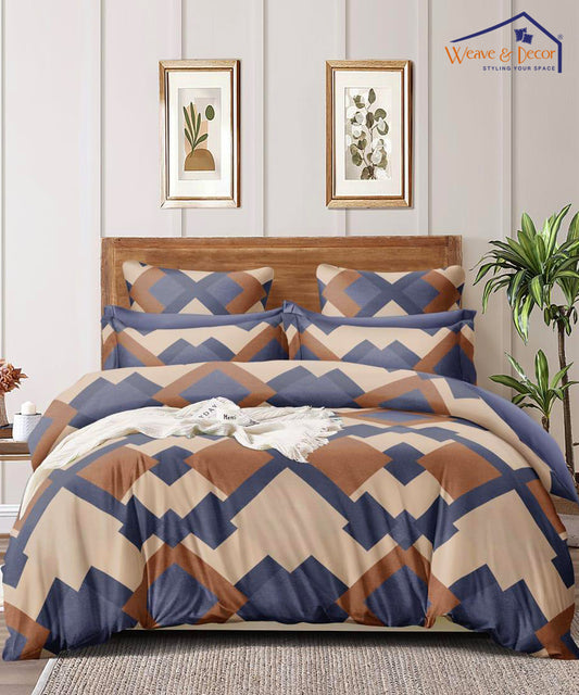 Geometric Comforter Set with Bedsheet
