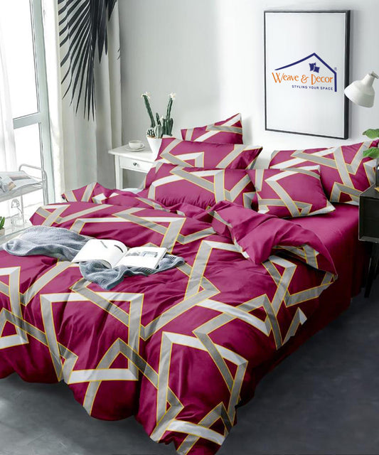 Fuchsia Geometric Quilt / Blanket / Razai / Duvet Covers