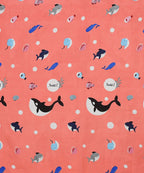 Pink Dolphins Single Bedsheet With 1 Pillow Cover