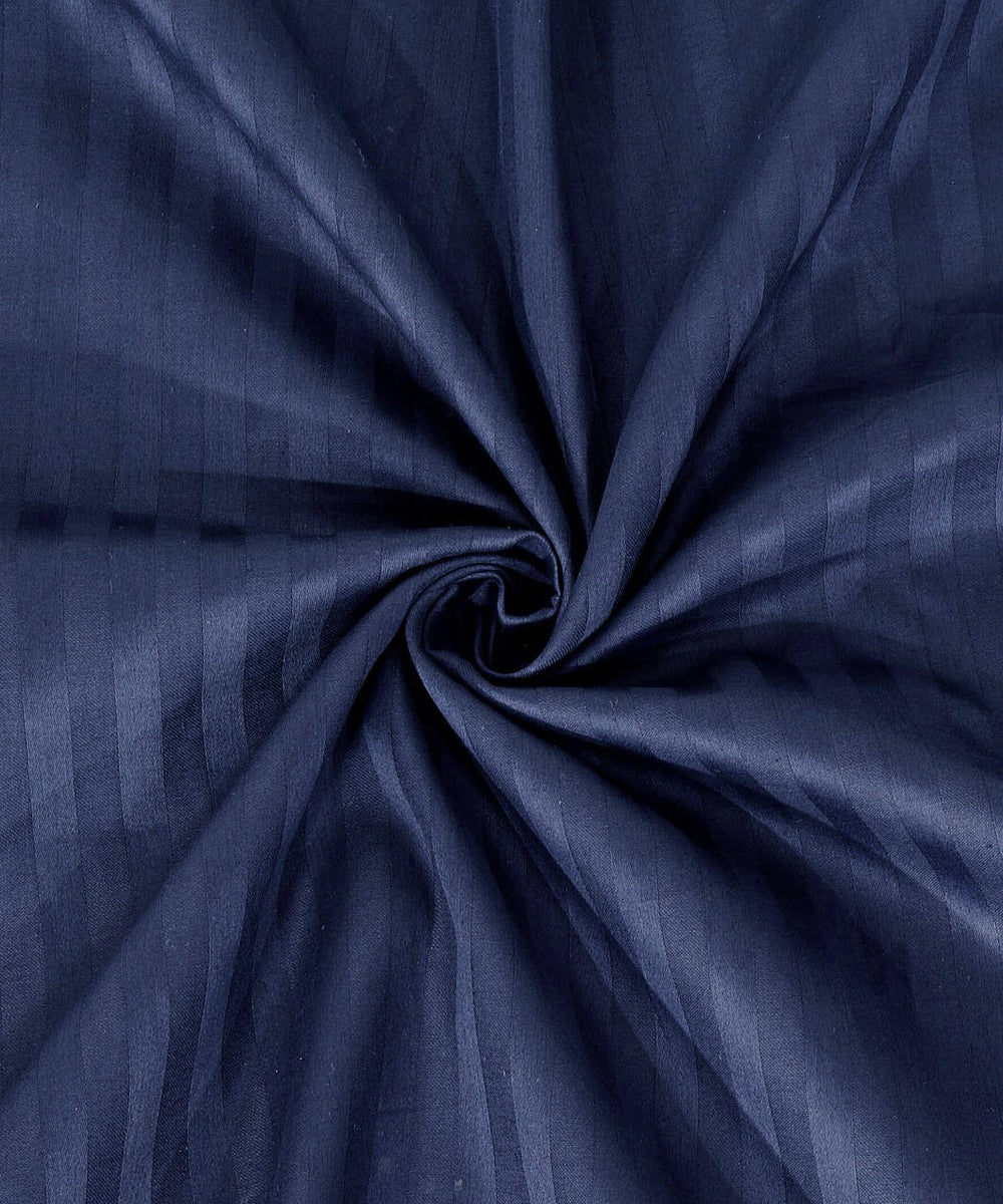 Blue Satin Stripe Single Bedsheet With 1 Pillow Cover