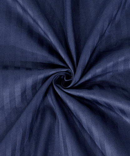Blue Satin Stripe Single Bedsheet With 1 Pillow Cover