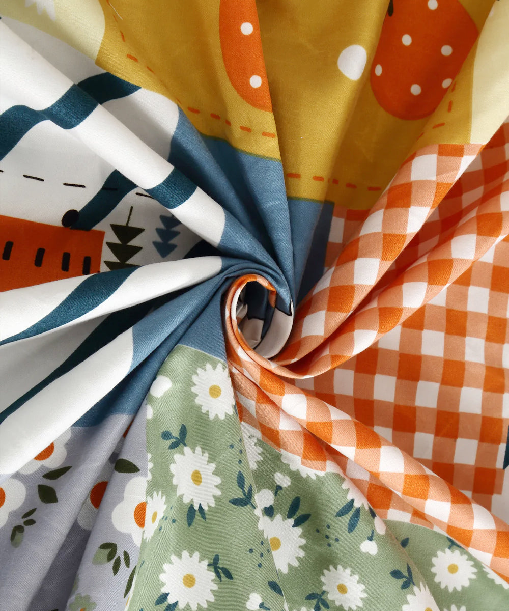 Cute Kids Queen Fitted Bedsheet With 2 Pillow Covers