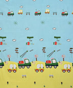 Car Kids Single Fitted Bedsheet With 1 Pillow Cover