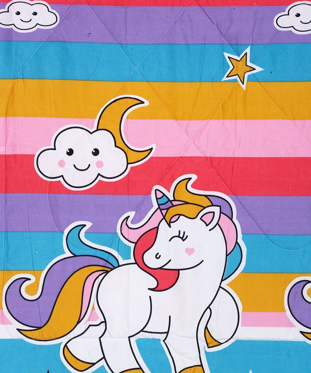 Unicorn Print 350GSM Single Bed Comforter