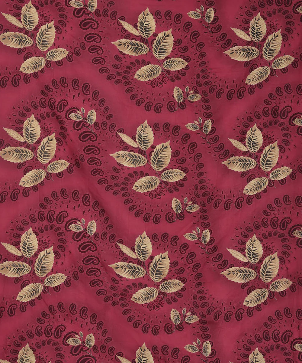 Red Floral Single Bedsheet With 1 Pillow Cover