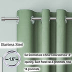 Blackout Curtain (Width  - 4.5 Feet - Green ) Pack of 2 Piece