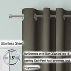 Blackout Curtain (Width  - 4 Feet - Light Grey) Pack of 2 Piece