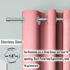 Blackout Curtain (Width- 4 Feet- Pink ) Pack of 2 Piece