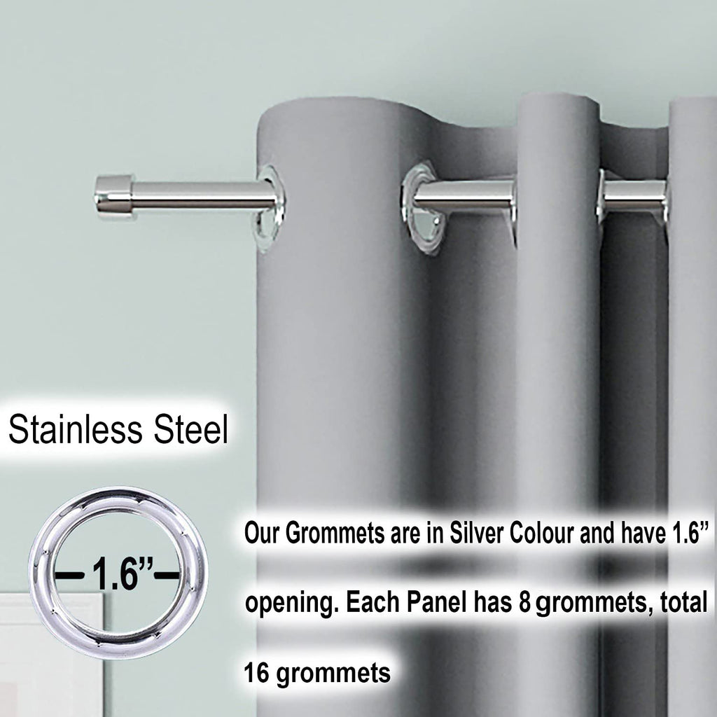 Blackout Curtain (Width- 4 Feet - Grey) Pack of 2 Piece
