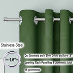 Blackout Curtain (Width- 4 Feet- Dark Green) Pack of 2 Piece