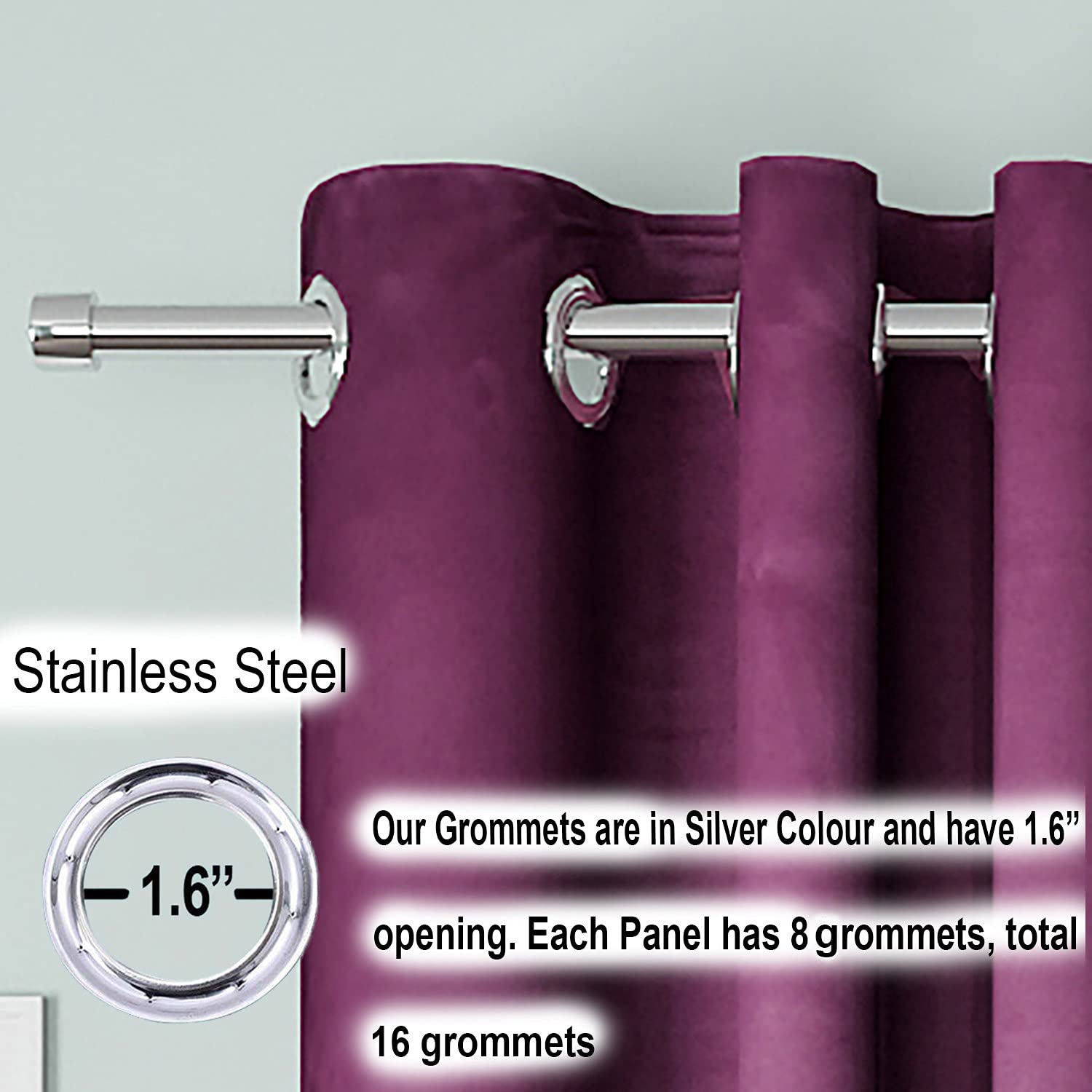 Blackout Curtain ( Burgandy ) Pack of 2 Piece