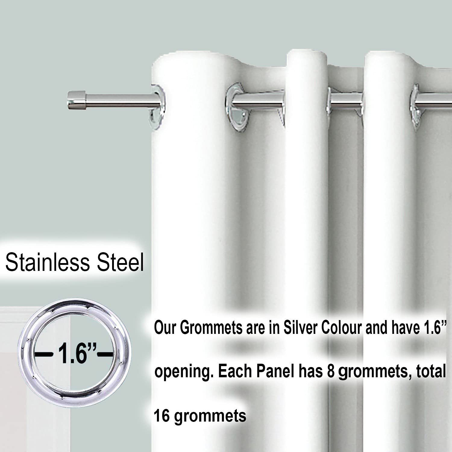 Blackout Curtain (White) Pack of 2 piece