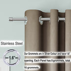 Blackout Curtain (Width- 4 Feet- Dark Beige ) Pack of 2 Piece