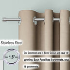 Blackout Curtain (Width- 4.5 Feet- Dark beige ) Pack of 2 Piece