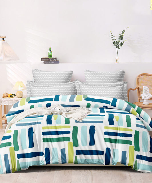 Multi Color Comforter Set with Bedsheet