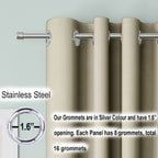 Blackout Curtain (Width - 4.5 Feet- Light beige ) Pack of 2 Piece