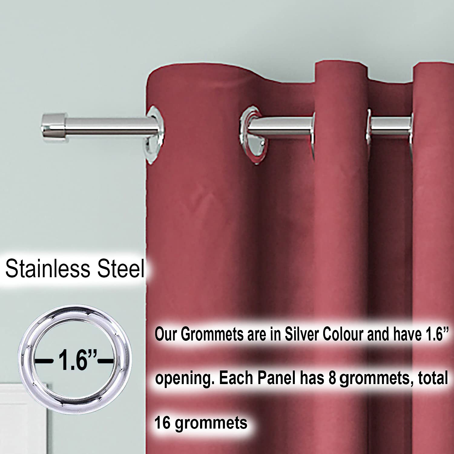 Blackout Curtain ( Maroon ) Pack of 2 Piece