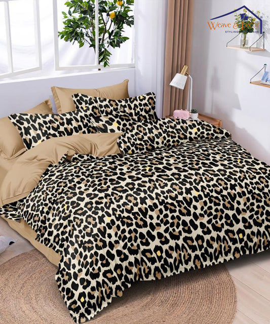 Animal Print Super King Fitted Bedsheet With 2 Pillow Covers
