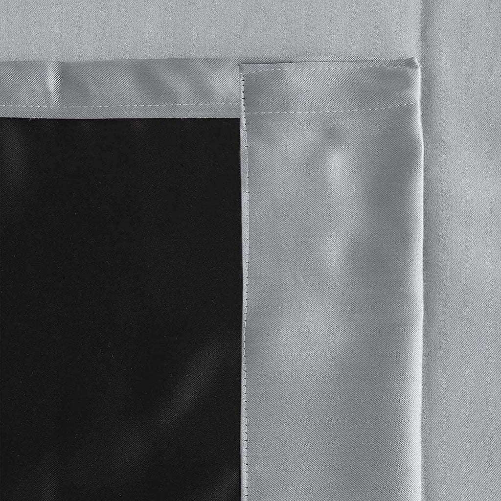 Blackout Curtain (Width- 4.5 Feet- Metallic Grey) Pack of 2 Piece