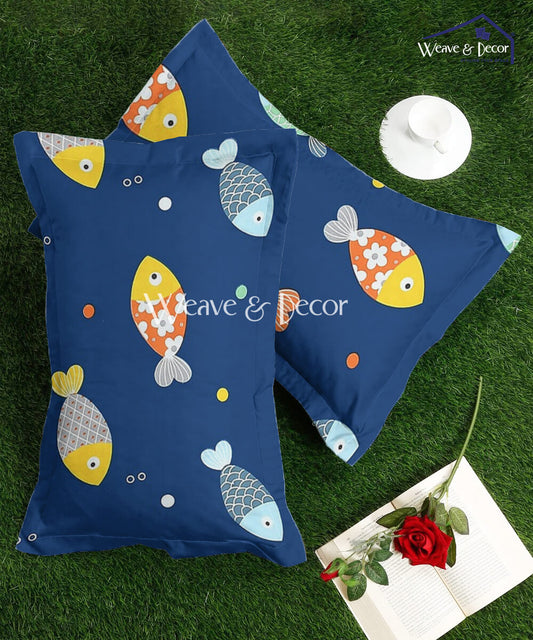 Blue Fish Kids Pillow Cover Set of 2