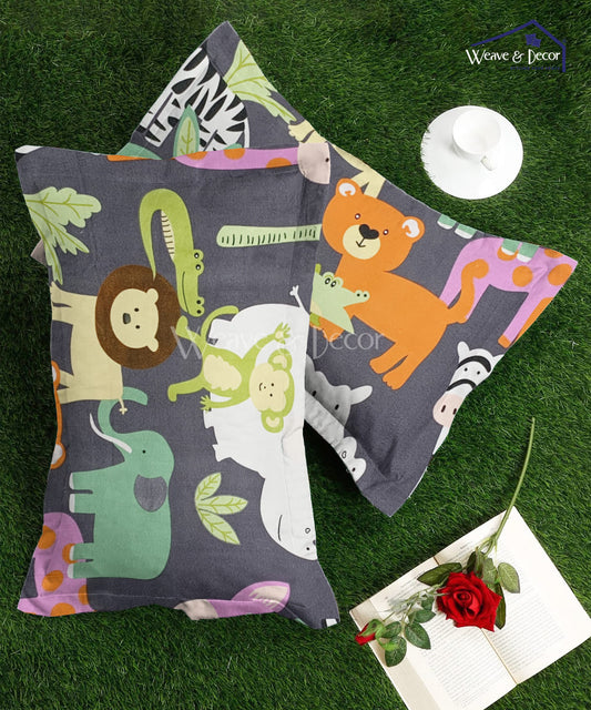 Animals Theme Kids Pillow Cover Set of 2