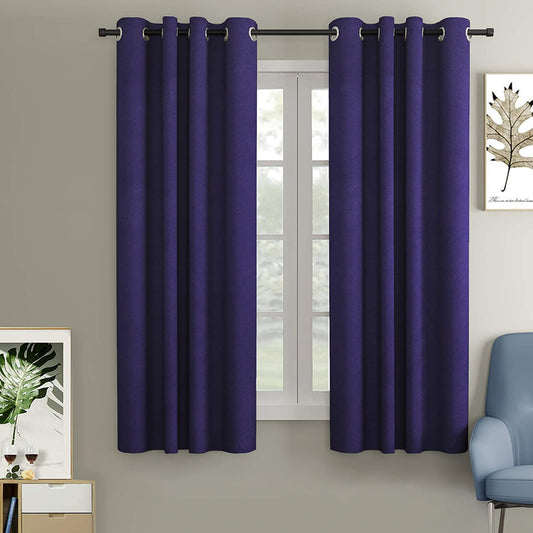 Blackout Curtain (Width- 4 Feet - Blue )Pack of 2 Piece