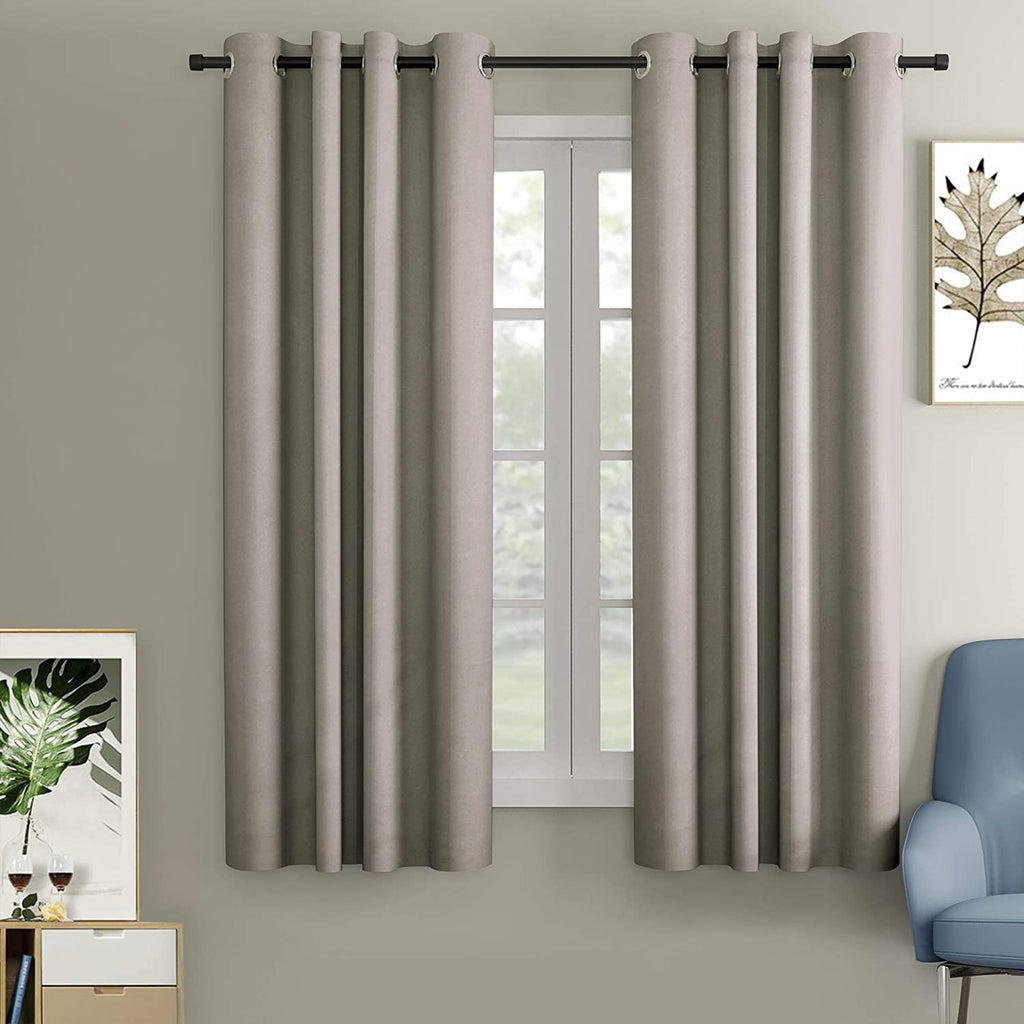 Blackout Curtain (Width- 4 Feet- Light Golden ) Pack of 2 Piece