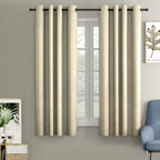 Blackout Curtain (Width - 4.5 Feet- Light beige ) Pack of 2 Piece