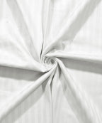 White Satin Stripe Double Bedsheet With 2 Pillow Covers