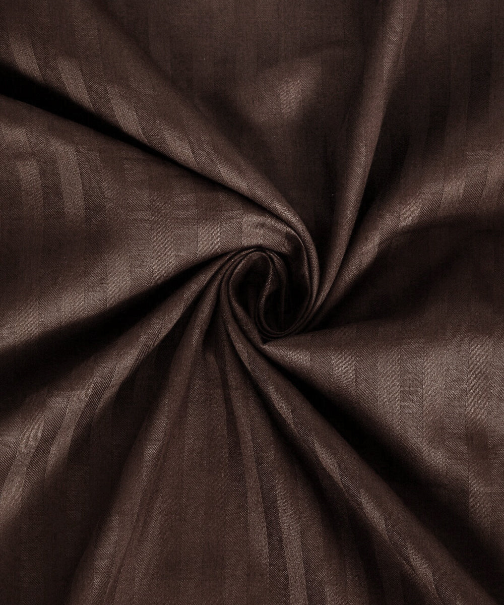 Brown Satin Stripe Single Bedsheet With 1 Pillow Cover