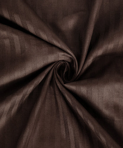 Brown Satin Stripe Single Bedsheet With 1 Pillow Cover