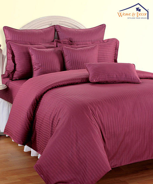 Maroon Satin Stripe Quilt / Blanket / Razai / Duvet Covers