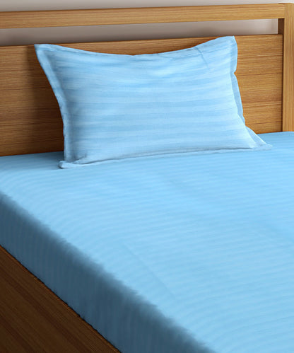 Sky Single Fitted Bedsheet With 1 Pillow Cover