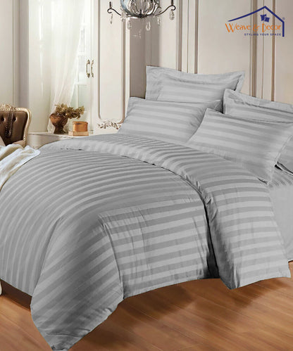 Light Grey Satin Stripe Quilt / Blanket / Razai / Duvet Covers