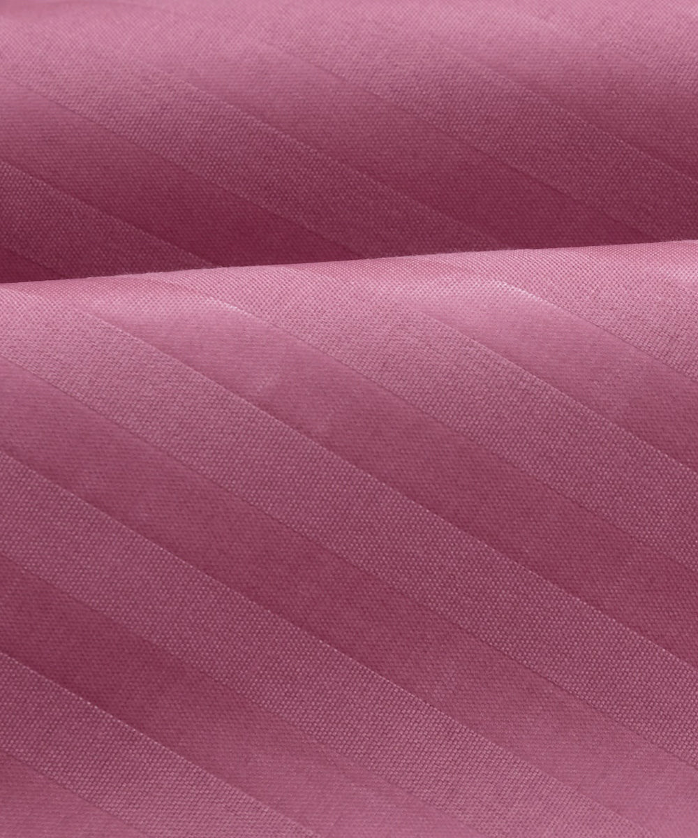 Pink Satin Stripe King Size Bedsheet With 2 Pillow Covers